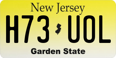 NJ license plate H73UOL