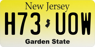 NJ license plate H73UOW