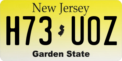 NJ license plate H73UOZ