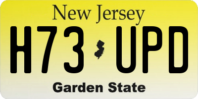 NJ license plate H73UPD