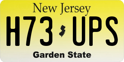 NJ license plate H73UPS