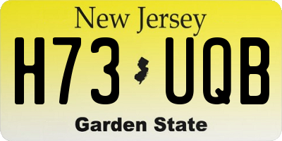 NJ license plate H73UQB