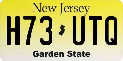 NJ license plate H73UTQ