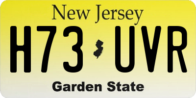 NJ license plate H73UVR