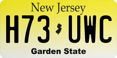 NJ license plate H73UWC