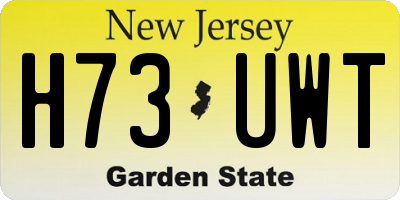 NJ license plate H73UWT