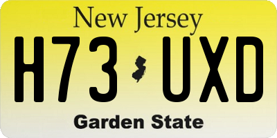 NJ license plate H73UXD