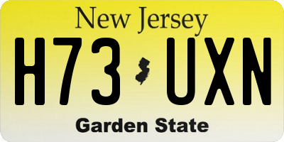 NJ license plate H73UXN