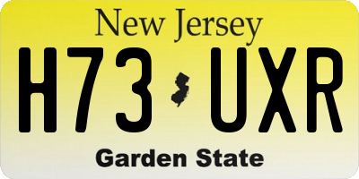 NJ license plate H73UXR