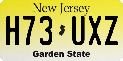 NJ license plate H73UXZ
