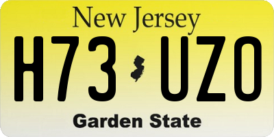 NJ license plate H73UZO