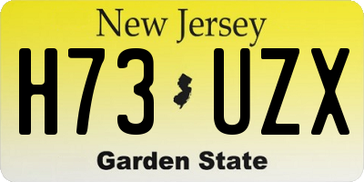 NJ license plate H73UZX