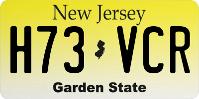 NJ license plate H73VCR