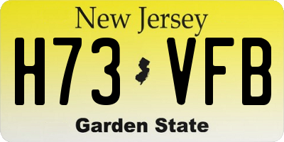 NJ license plate H73VFB