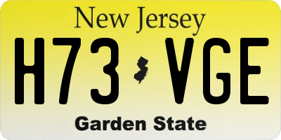 NJ license plate H73VGE