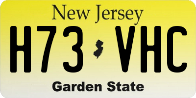 NJ license plate H73VHC