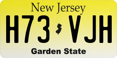 NJ license plate H73VJH