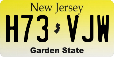NJ license plate H73VJW