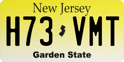 NJ license plate H73VMT