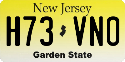 NJ license plate H73VNO