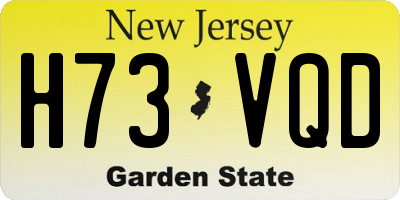 NJ license plate H73VQD