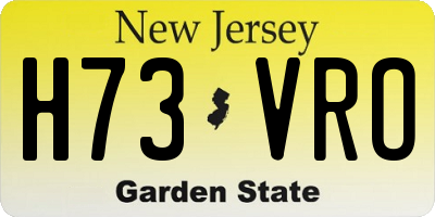 NJ license plate H73VRO