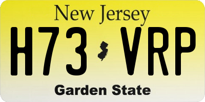 NJ license plate H73VRP