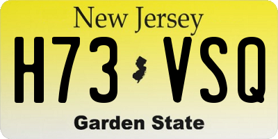 NJ license plate H73VSQ
