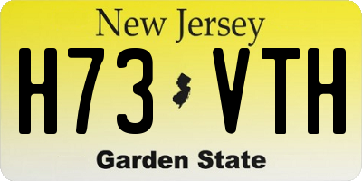 NJ license plate H73VTH