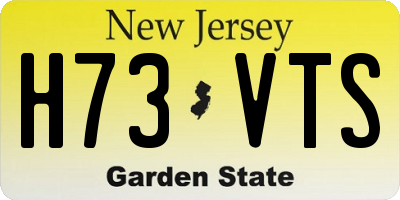 NJ license plate H73VTS