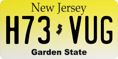 NJ license plate H73VUG