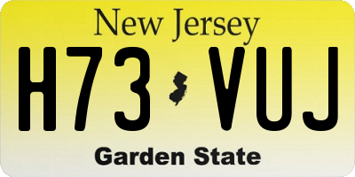 NJ license plate H73VUJ