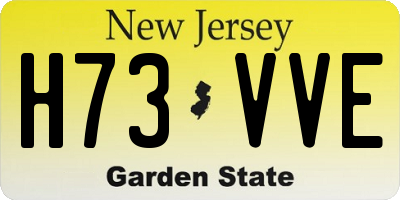 NJ license plate H73VVE