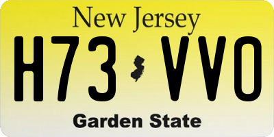 NJ license plate H73VVO
