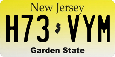 NJ license plate H73VYM