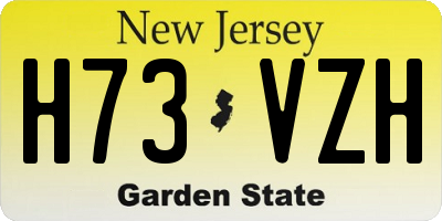 NJ license plate H73VZH