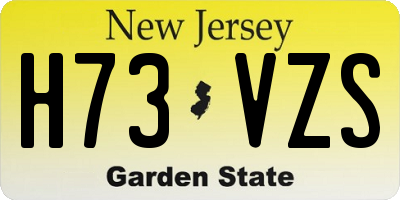 NJ license plate H73VZS