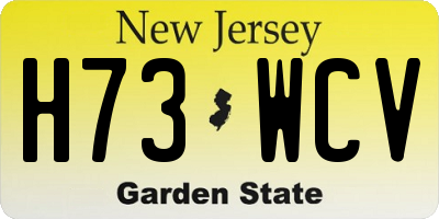 NJ license plate H73WCV