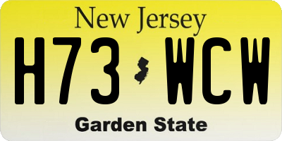 NJ license plate H73WCW