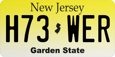 NJ license plate H73WER