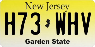 NJ license plate H73WHV