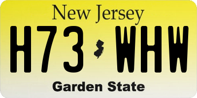 NJ license plate H73WHW