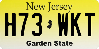 NJ license plate H73WKT