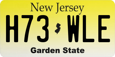 NJ license plate H73WLE