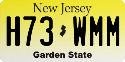 NJ license plate H73WMM