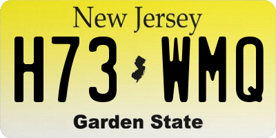 NJ license plate H73WMQ