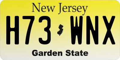 NJ license plate H73WNX