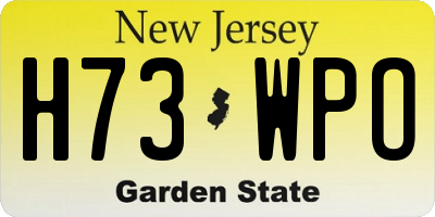 NJ license plate H73WPO