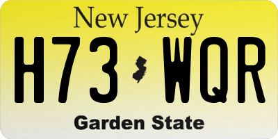 NJ license plate H73WQR