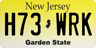 NJ license plate H73WRK
